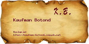 Kaufman Botond névjegykártya