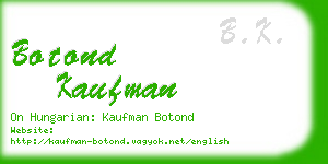 botond kaufman business card